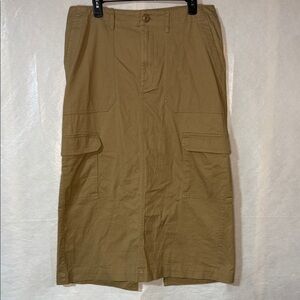 Tan Cargo Skirt with split back soft cotton
